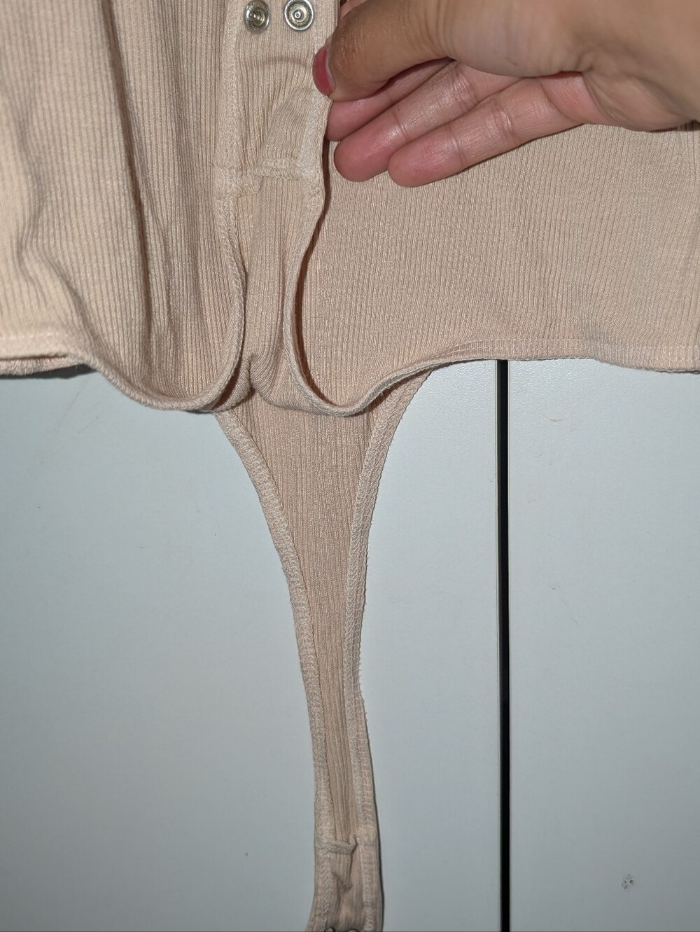 Beige Ribbed Bodysuit - Picture 3 of 3